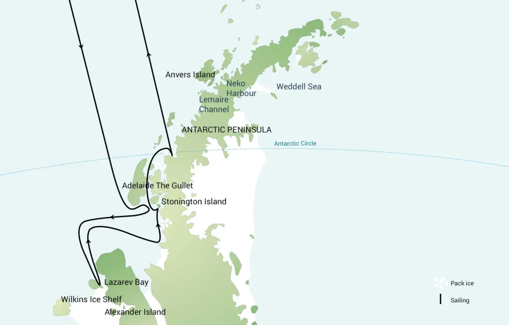 Antarctica - Beyond the Polar Circle - Wilkins Ice Shelf - Aurora Australis