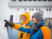 Quark Expeditions_Intro to Spitsbergen_sylvia_hsueh_interpreting_alkefjellet_svalbard_Credit_AcaciaJohnson
