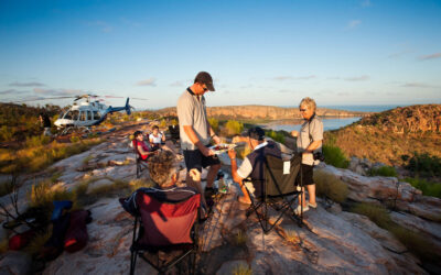 True-North_The-Kimberley_Raft-Point-Sunrise-Helicopter